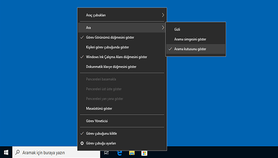 windows 10 gorev cubugu